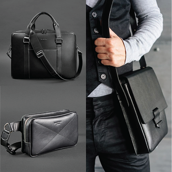 Чоловічі шкіряні сумки, рюкзаки, барсетки