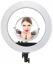 Кільцева селфі LED лампа RL-18 ІІ 45см, 55Вт з USB WiFi пультом 3 кріпленнями сумкою, фото 2