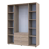 Шафа для одягу розпашна 155х49,5х203,4. Гелар Doros Дуб сонома 4 ДСП  Для спальні, вітальні, фото 3