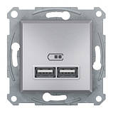 USB РОЗЕТКА 2,1A АЛЮМІНІЙ ASFORA EPH2700261, фото 4
