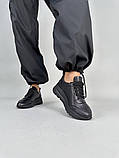 Кросівки жіночі шкіряні чорні з перфорацією, фото 4