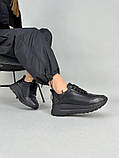 Кросівки жіночі шкіряні чорні з перфорацією, фото 9