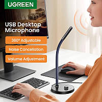 Настольный USB микрофон UGREEN CM564 для YouTube, игр Mac, Windows всенаправленный Black (90416)