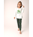 Дитяча турецька піжама або домашній костюм  лонгслів+штани з авокадо2\3 роки 98\104 см, фото 2