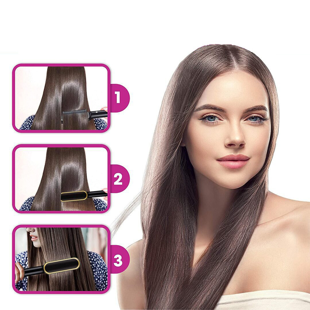 Расческа выпрямитель волос Hair Straightener HQT-909B Черный, электрорасческа для выпрямления волос 34W (ST) - фото 5 - id-p1820970413