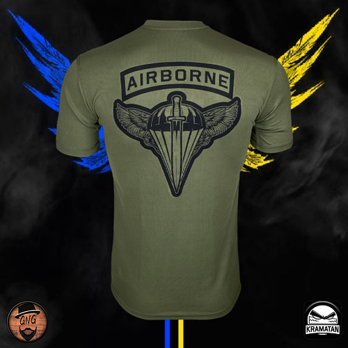 Купить Футболка для десантника оливкового цвета "AIRBORNE", мужские ...