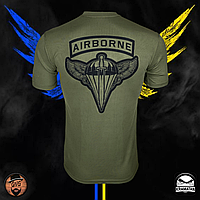 Футболка для десантника оливкового цвета "AIRBORNE", мужские футболки и майки, тактическая и форменная одежда XXL