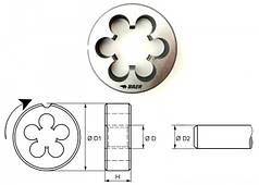 Плашка  дюймова  UNF 3/4 x 16 - HSS BAER  (Німеччина)