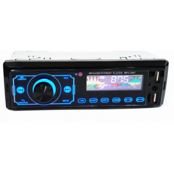 Автомагнитола Bluetooth WOW 3887 Магнитофон сенсорный ISO+FM+USB+SD+AUX с пультом ДУ 4x50W 1Din - фото 1 - id-p1820973075