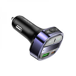 FM-модулятор Hoco E70 PD30W+QC3.0 car BT FM transmitter V5.0 30Вт, Blue