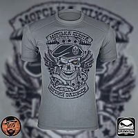 Армійська футболка сірого кольору Морська Піхота, чоловічі футболки і майки, тактична і формений одяг