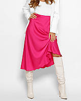 Женская шелковая юбка-миди Малина, S