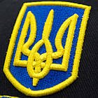 Бейсболка 3D Тризуб Ukraine (чорна з прапором на козирку) uac-006, фото 5
