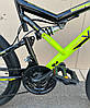✅ Двухподвесный Горный Велосипед Azimut Viper Scorpion 24 D Рама 17 Черно-лимонный, в разобранном виде на 20%, фото 6
