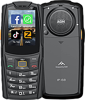 AGM M7 Black, 4G, Wi-Fi, IP69K, 2500 mAh, FM, Громкий динамик 109 дБ, Дисплей 2.4", Противоударный телефон