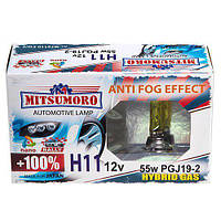 Автолампа галогенная MITSUMORO Н11 12v 55w PGJ19-2 v 2 +100 anti fog effect (ближний, птф) (M72110 FG/2)