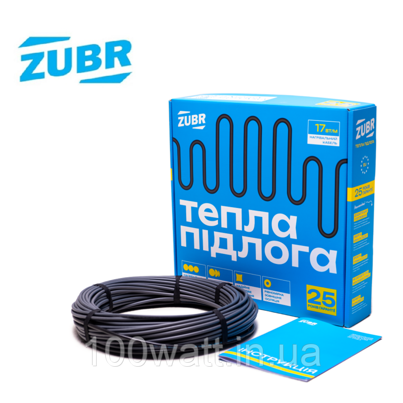 Кабель нагрівальний 5.2-6.5 кв. 890W ZUBR DC Cable
