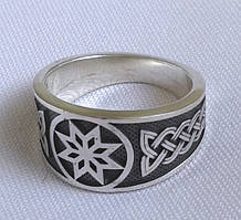 Перстень "Алатир 3" з чорнінням (без чорніння) срібло 925 проба