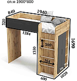 Ліжко-кімната 80*190 Bed Room №3 Білий+Тахо, фото 4
