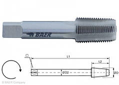 Мітчик дюймовий машинний короткий  HSSG C - NPT 3/8 x 18  BAER  (Німеччина)