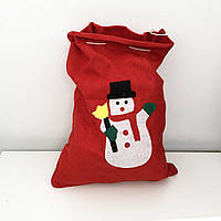 Мешок Деда Мороза для подарков. Новогодний IM-112 мешок. Снеговик