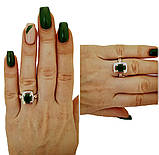 Срібна каблучка із зеленим хризопразом — витонченість у кожній деталі, фото 3