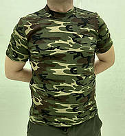 Летняя тактическая армейская футболка темный мультикам материал кулир (хлопок)