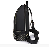 Рюкзак жіночий чорний із нейлонової тканини 380G, фото 4