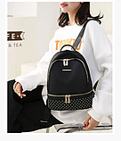 Рюкзак жіночий чорний із нейлонової тканини УЦІНКА, фото 3