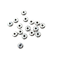 Намистина Finding Гладка пласка кругла Метал Нержавіюча сталь 5 мм діаметр 1.8 мм