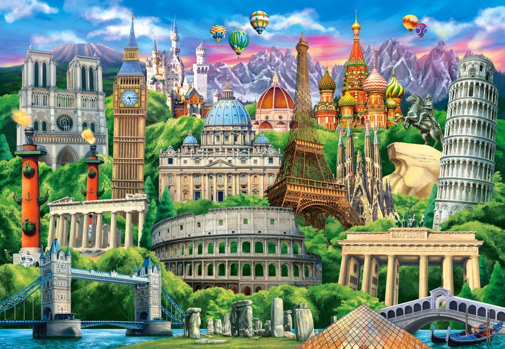 Пазли Castorland 1000 елементів, 68х47 см, Известние места, фото 1
