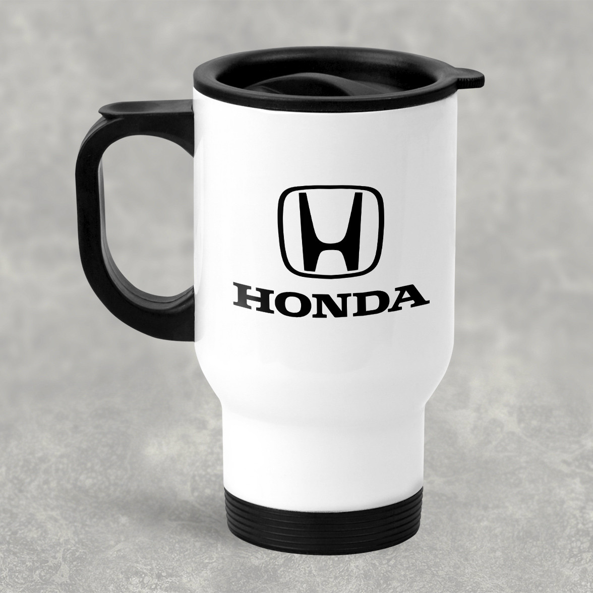 Автомобільна термокружка с маркой авто HONDA / Хонда , металева 450 мл, біла