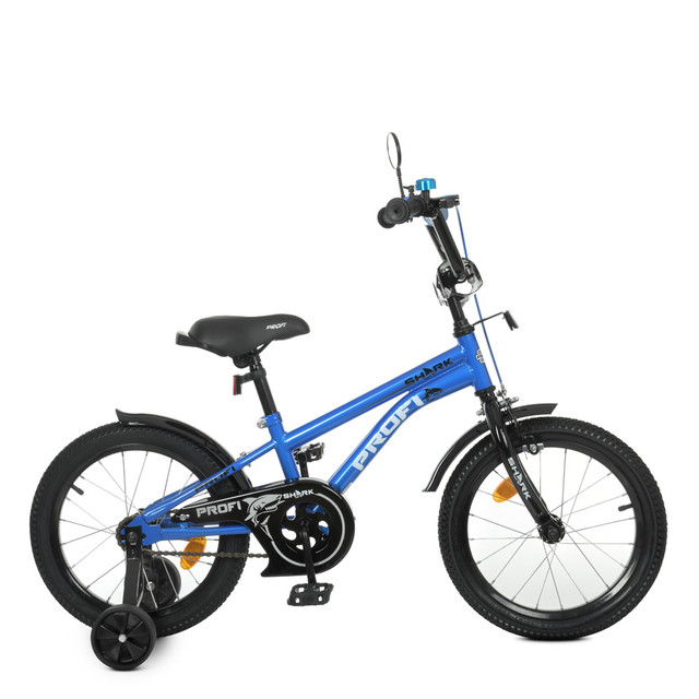 Детский Двухколесный Велосипед 18 Дюймов с Звонком и Доп Колесами Profi ...