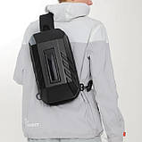 Сумка-слінг через плече Ozuko 9499S з LED-дисплеєм (Чорний), фото 4