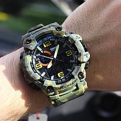 Чоловічий спортивний годинник Skmei Original водонепроникний військовий Хакі