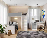 Ліжко-кімната 80*190 Bed Room №3 Білий+Сірий, фото 5