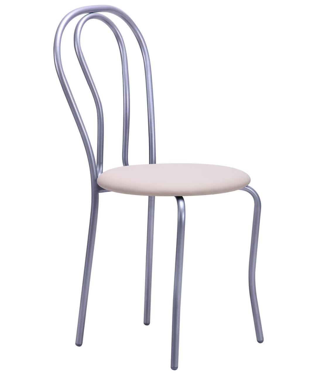 Стілець на металевому каркасі з м'яким сидінням і жорсткою спинкий Тюльпан шкірозамінник Перли для кафе, школи AMF, фото 1