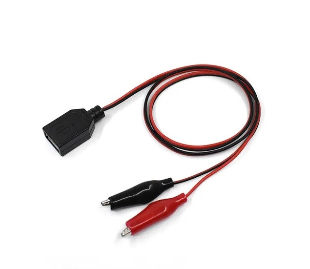 Перехідник USB (мама) із затискачами крокодила. Довжина дроту 60 см