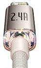 Кабель Baseus Crystal Shine Series USB Lightning 2.4A 1.2M Pink Sand CAJY001104, фото 4
