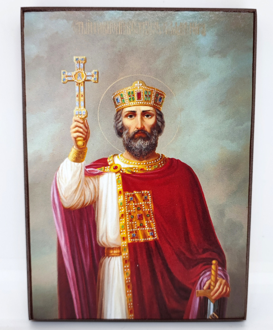 Князь Володимир ікона на дошці 13,5x10см, фото 1