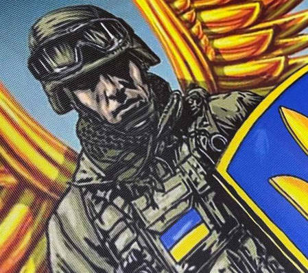 Прапор «Воїн світла» червоно-чорний, фото 3