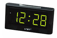 Часы настольные электронные VST-732Y 7005 с будильником и термометром и зеленой подсветкой