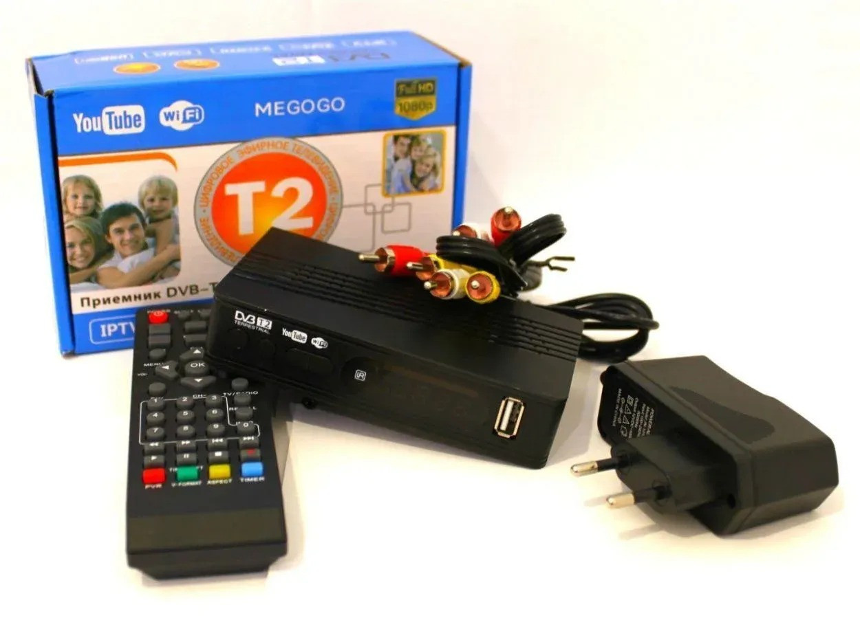 Приставка T2 телевізійна цифрова MG-811 Тюнер + Wi-Fi, IPTV, USB Чорний (733341)