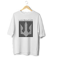 Женская белая футболка Ukrainian Trident качественная ткань