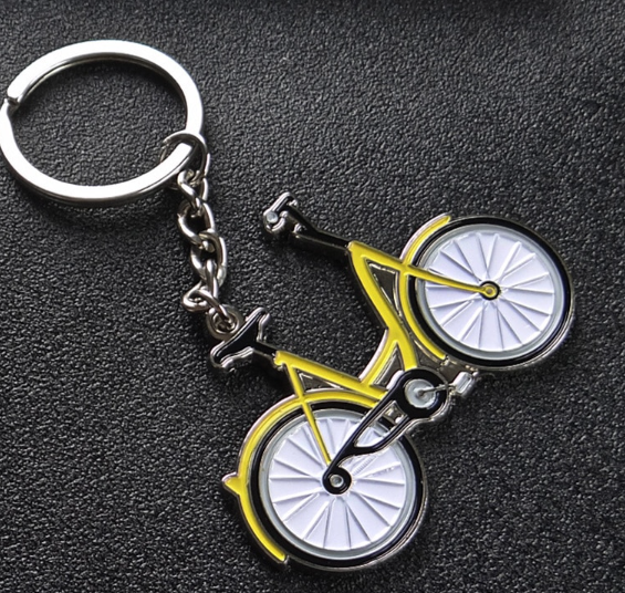 Брелок на ключи сувенир металл велосипед серебристый металл и эмаль - фото 1 - id-p1821143816