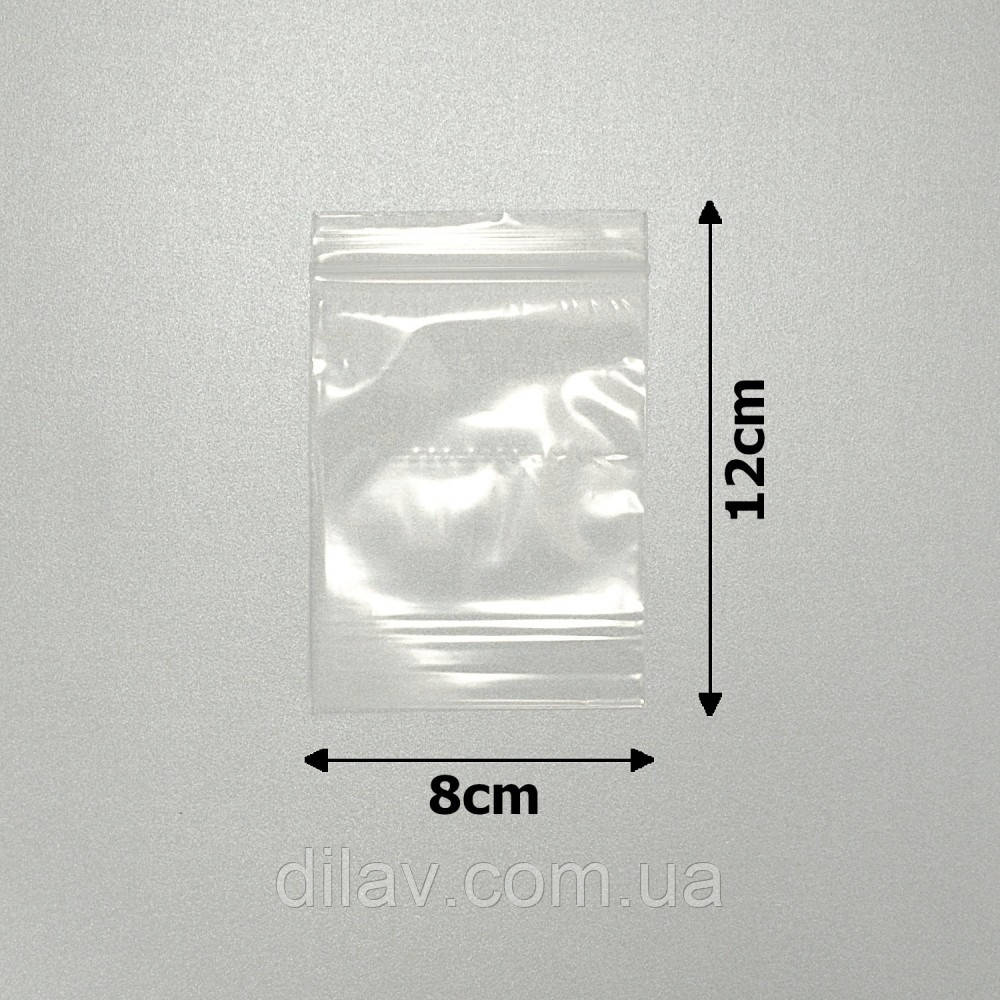 Пакет з замком zip-lock, 8*12, 50штук упаковка, фото 1