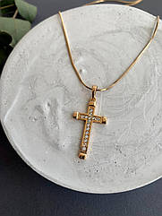 Жіночий хрестик медичне золото xuping, тоненький хрест на ланцюжку
