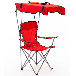 Складане туристичне крісло з навісом Stenson MH-3298LU стілець для риболовлі червоний