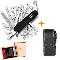 Комплект Нож Victorinox SwissChamp Black 1.6795.3 + Чехол с фонариком Police