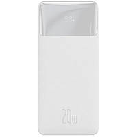 Портативное зарядное устройство Baseus Bipow Overseas 20W 20000 mAh (PPBD050302) 14000 і більше мА*год, 20W, Стандартний, Техничка, Білий, Дисплей, 2xUSB+Type-C+MicroUSB, Універсальна, Технологія швидкого заряджання 2.0 (2-3А)